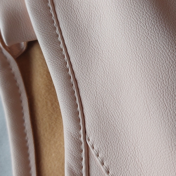 DENNIS BASSO faux leather like new pink top, 10-14 - Picture 3 of 15